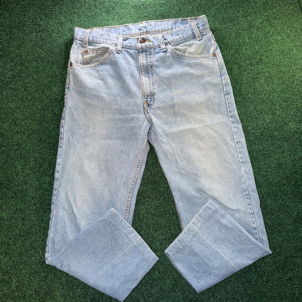 Vintage Levi's 505 Jeans Mens 34x32 Regular Fit Straight Leg Orange Tab USA Made